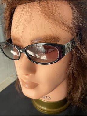 Coach Black Sunglasses with Silver Decorative Temples